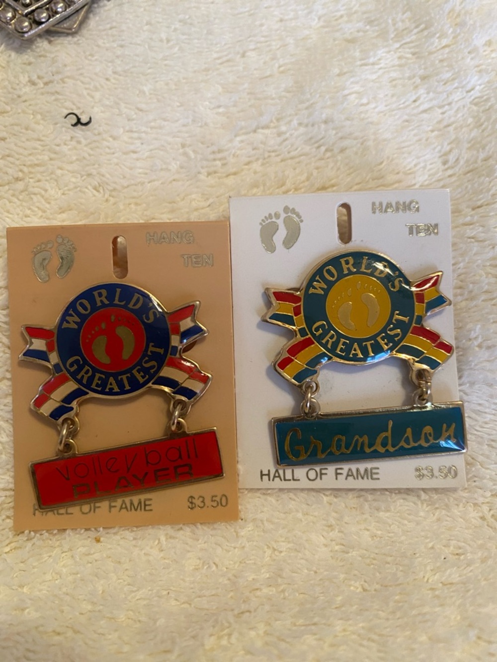 Hang Ten Enamel Pin Set - Red, Blue & Teal Accents